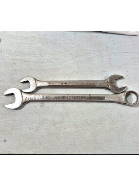 Vintage S-K Wayne Open-End & Box-End Wrenches 3/4 & 15/16 Forged Alloy Steel USA